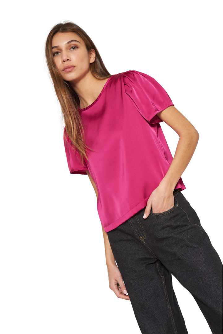 Blusa Olivia satin fucsia