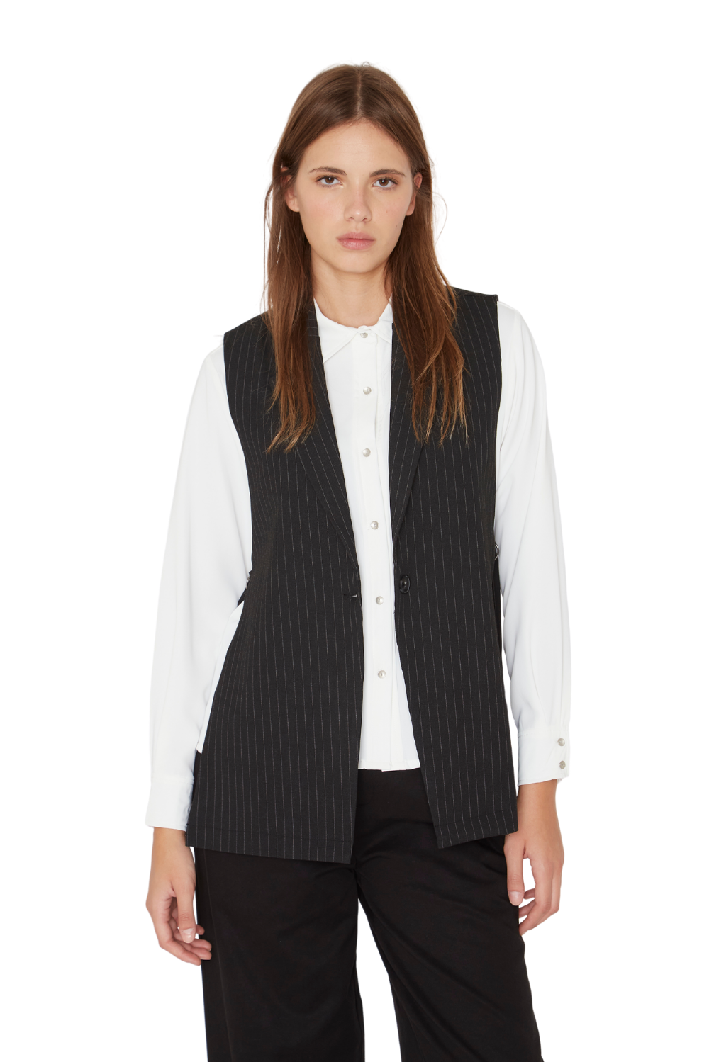 Blazer Owen rayas gris sin manga