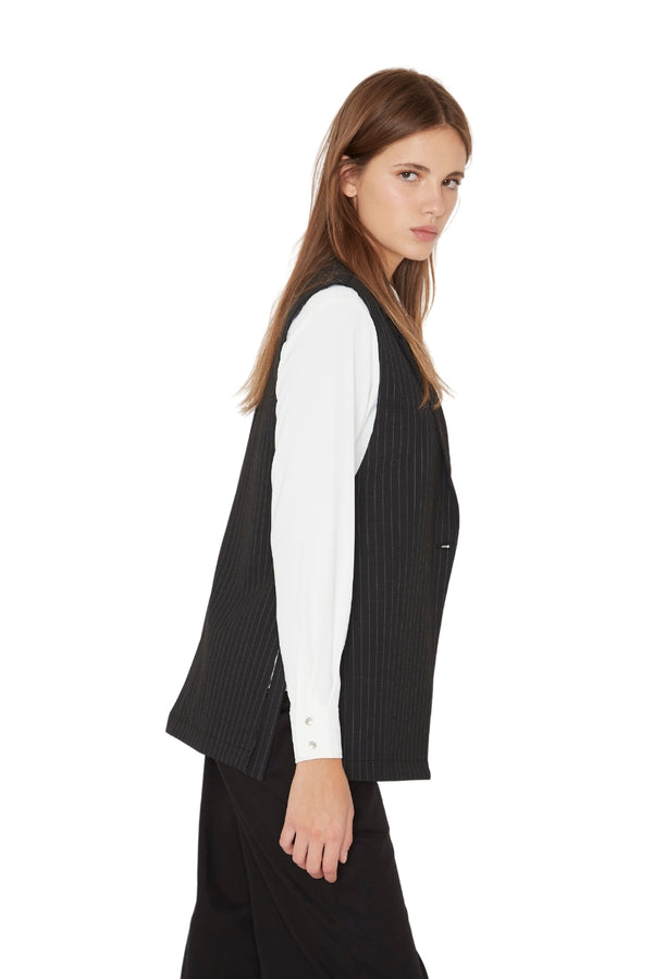 Blazer Owen rayas gris sin manga