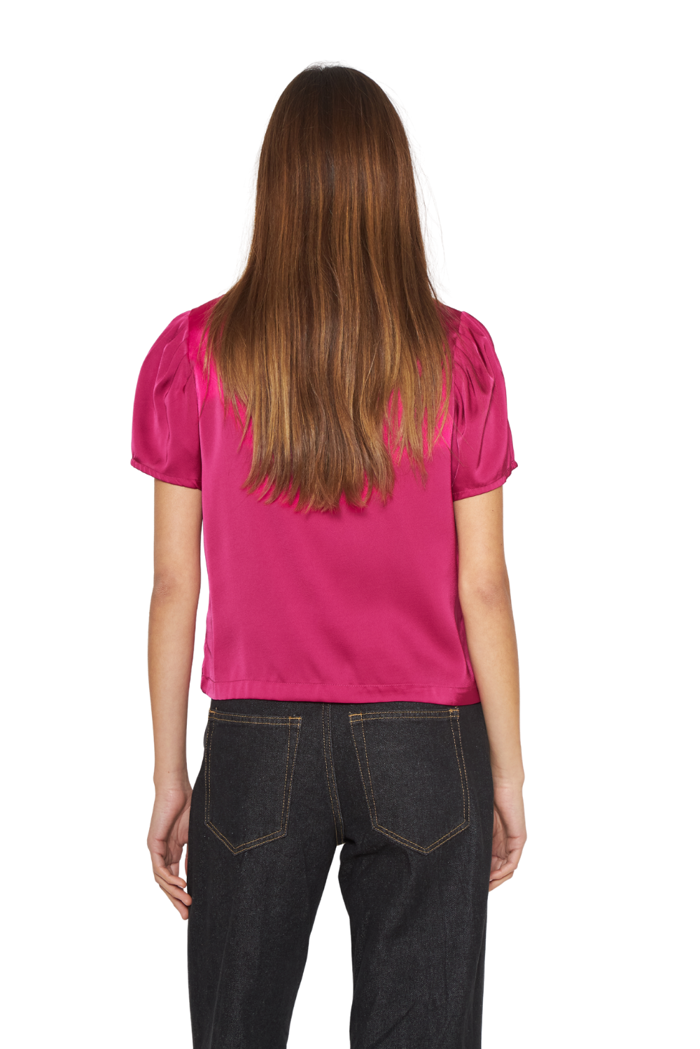 Blusa Olivia satin fucsia