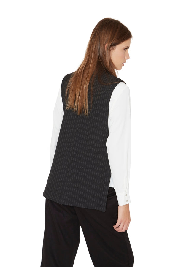Blazer Owen rayas gris sin manga
