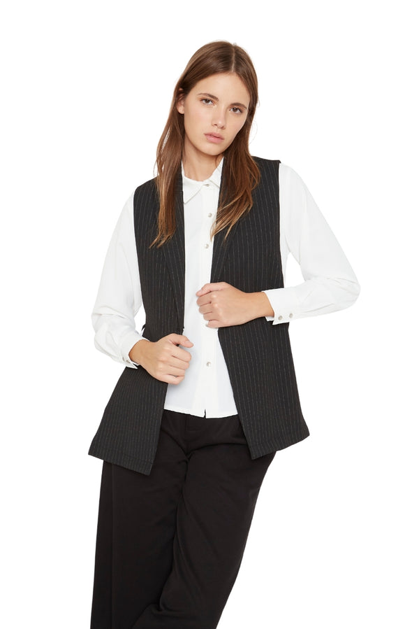 Blazer Owen rayas gris sin manga