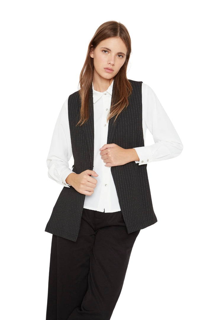 Blazer Owen rayas gris sin manga