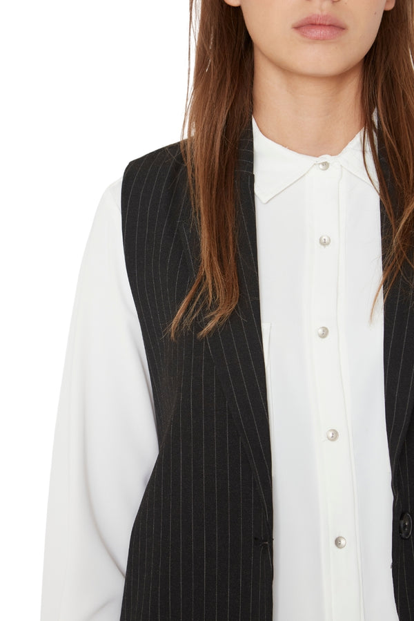Blazer Owen rayas gris sin manga