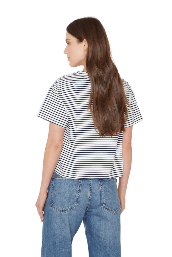 Polera Ara blanca y azul