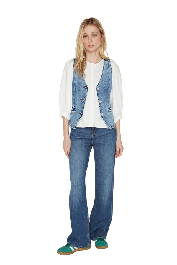 Vest denim azul