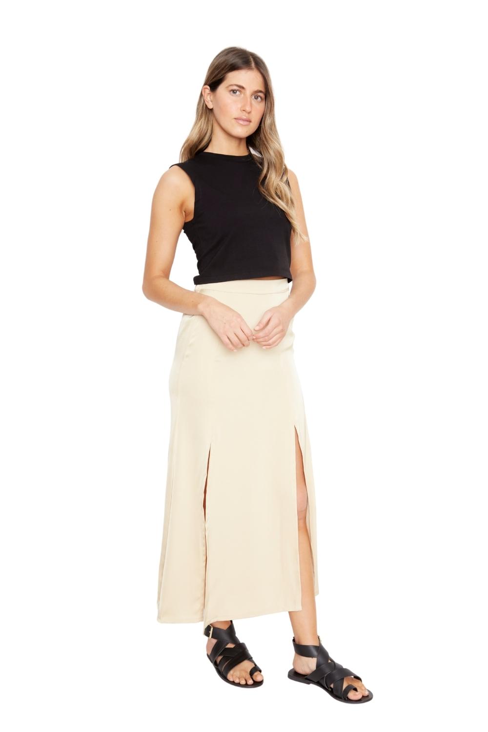 Falda Jane satin dorada