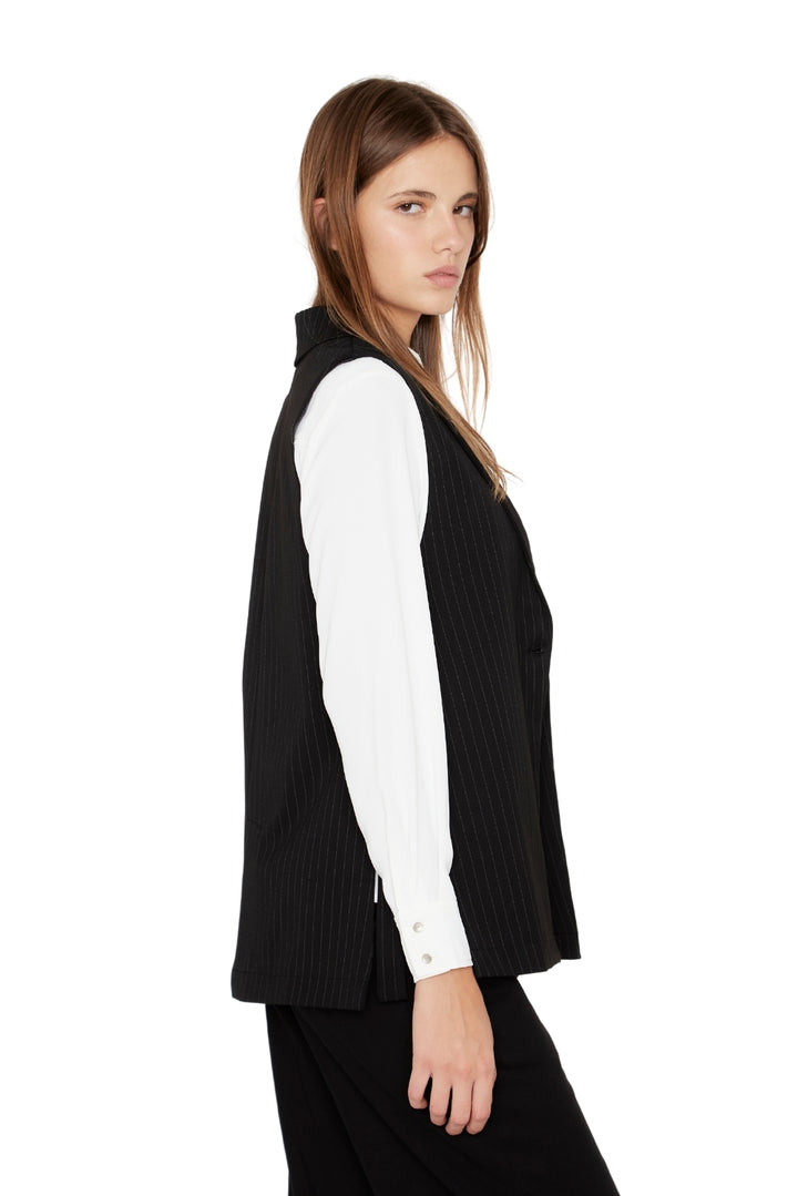 Blazer Owen rayas negro sin manga