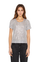 Polera Glam manga corta plateado