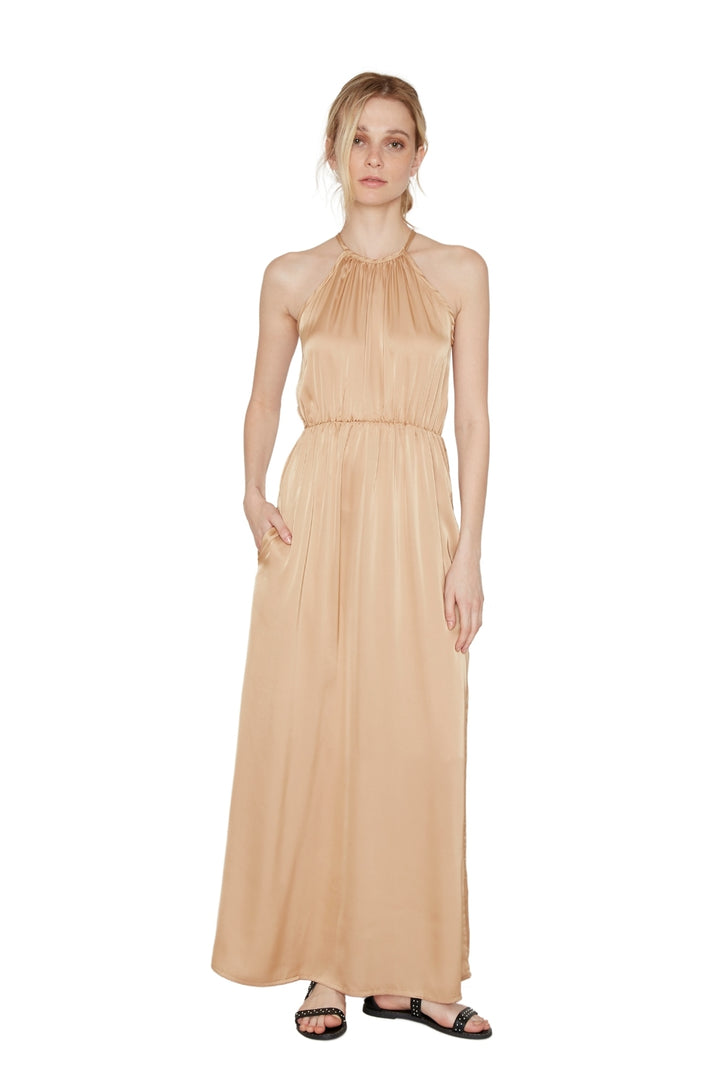 Vestido Renata satin dorado