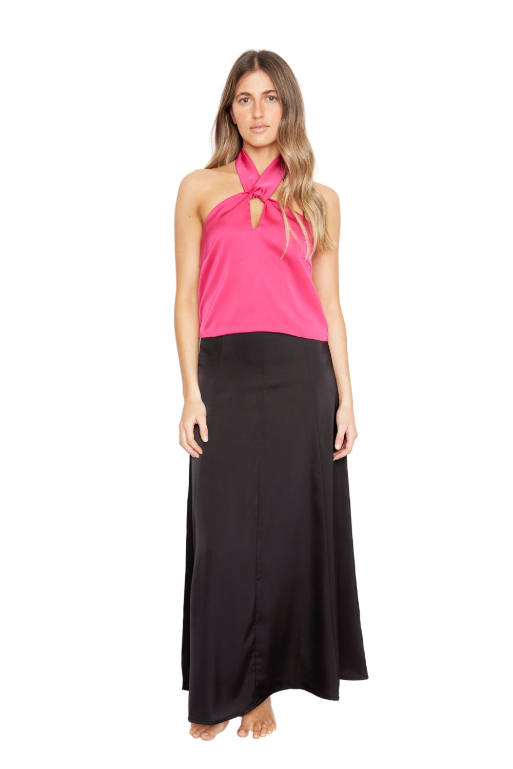 Blusa Elisa satin fucsia