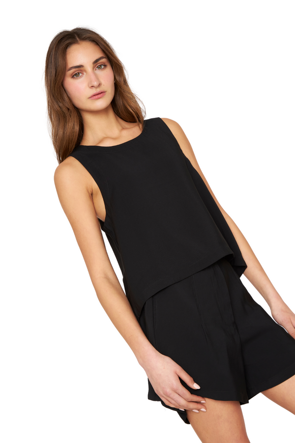 Polera Ana sin mangas negra
