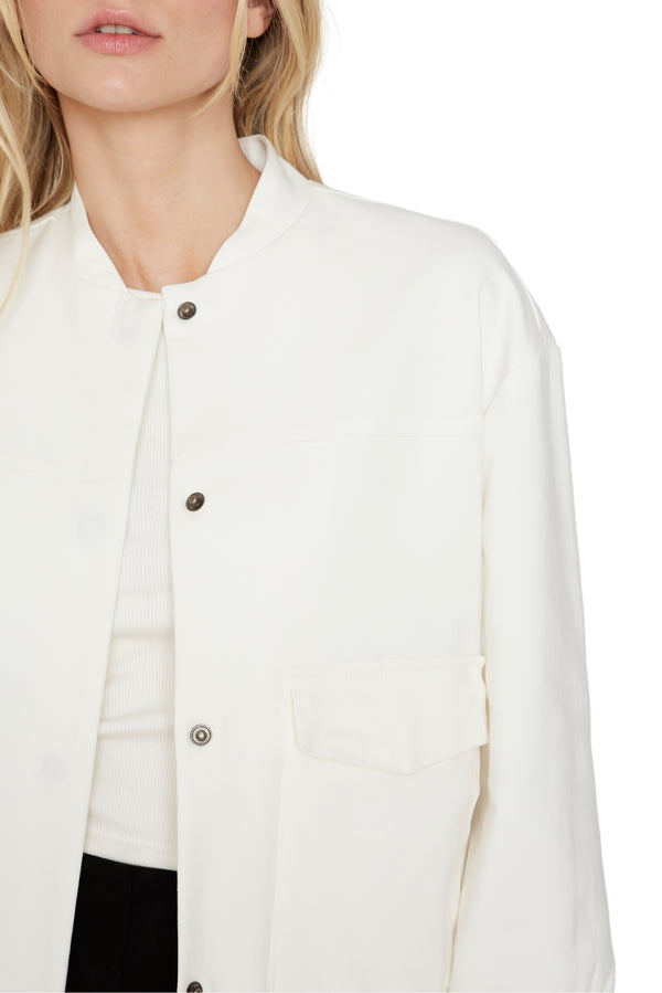 Chaqueta Bomber manga larga blanca