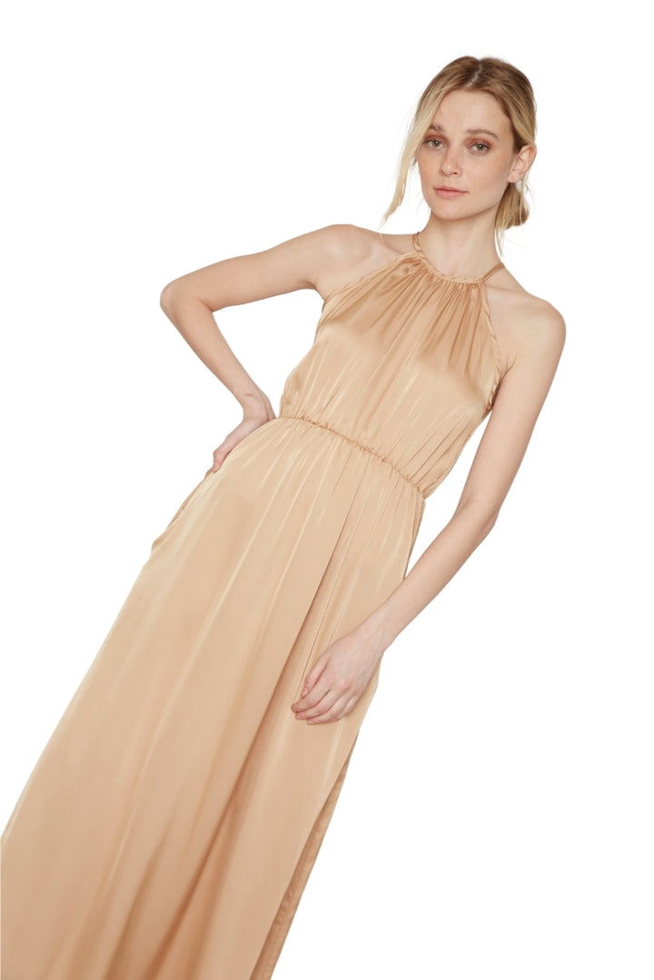 Vestido Renata satin dorado