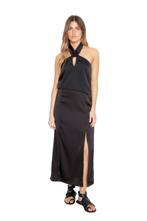 Falda Jane satin negra