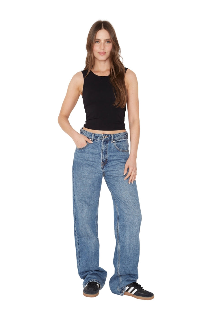Polera Gracia crop con lazo III negra