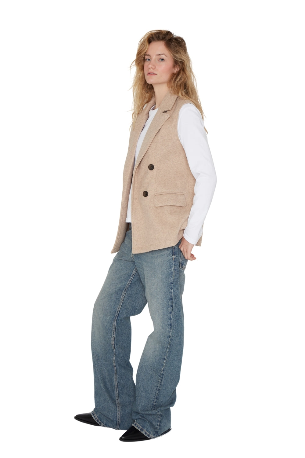 Chaqueta Royal sin mangas camel