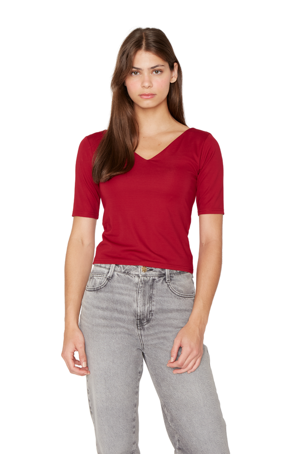Polera Elisa cherry