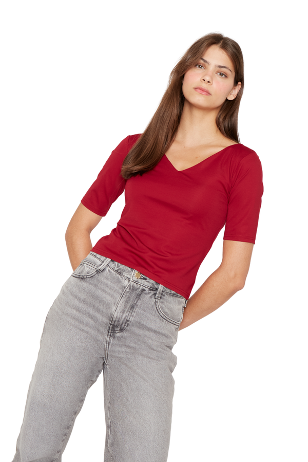 Polera Elisa cherry