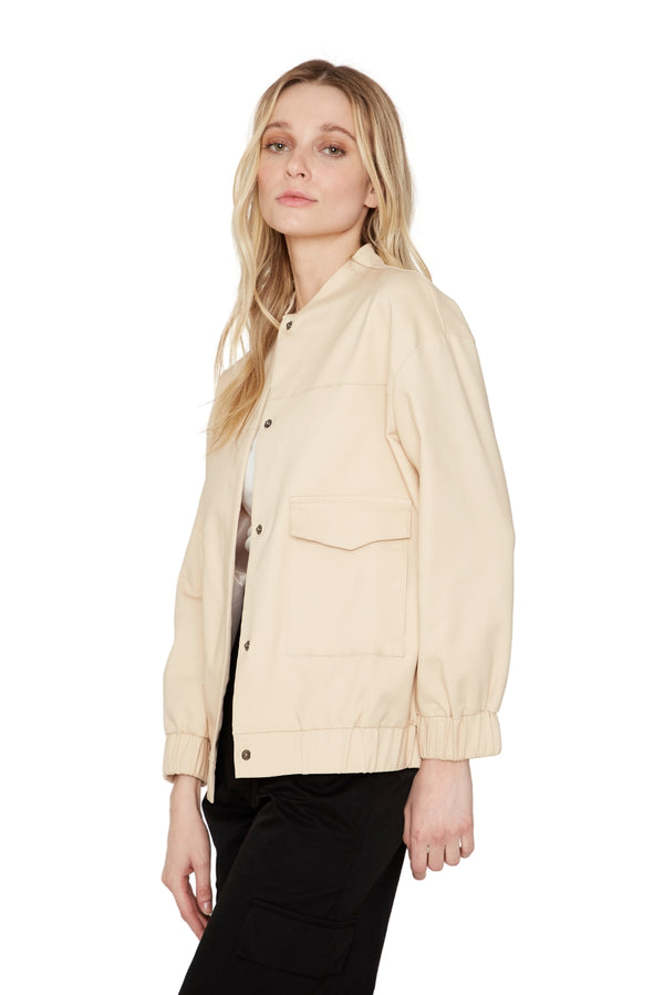 Chaqueta Bomber manga larga crudo
