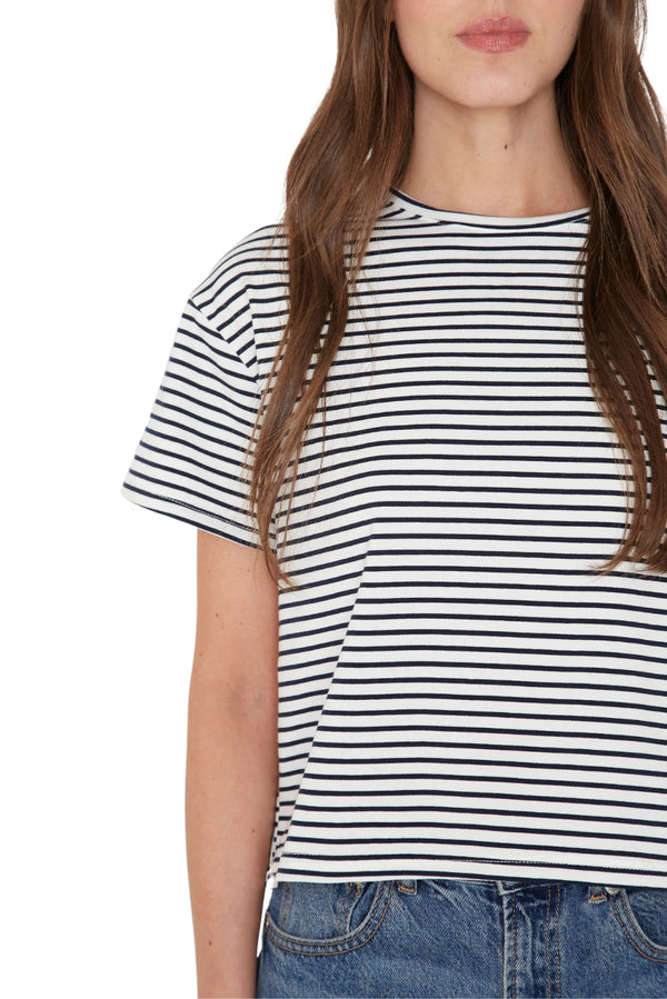 Polera Ara blanca y azul