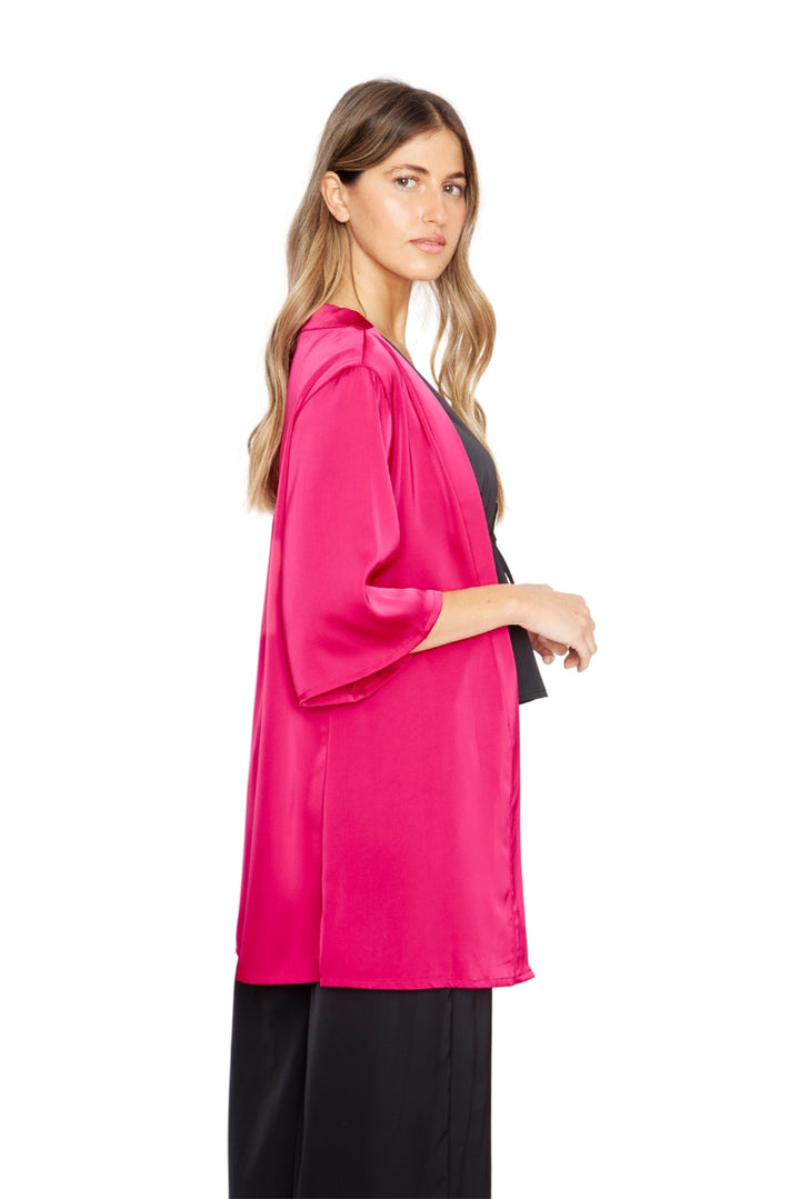 Kimono Lis satin fucsia