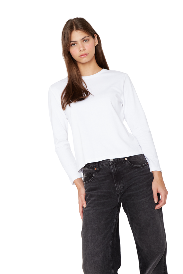 Polera Jacinta manga larga blanca