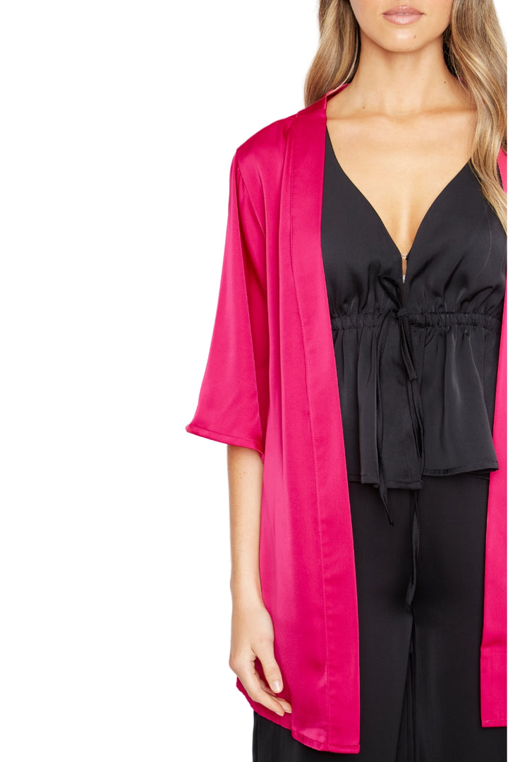 Kimono Lis satin fucsia