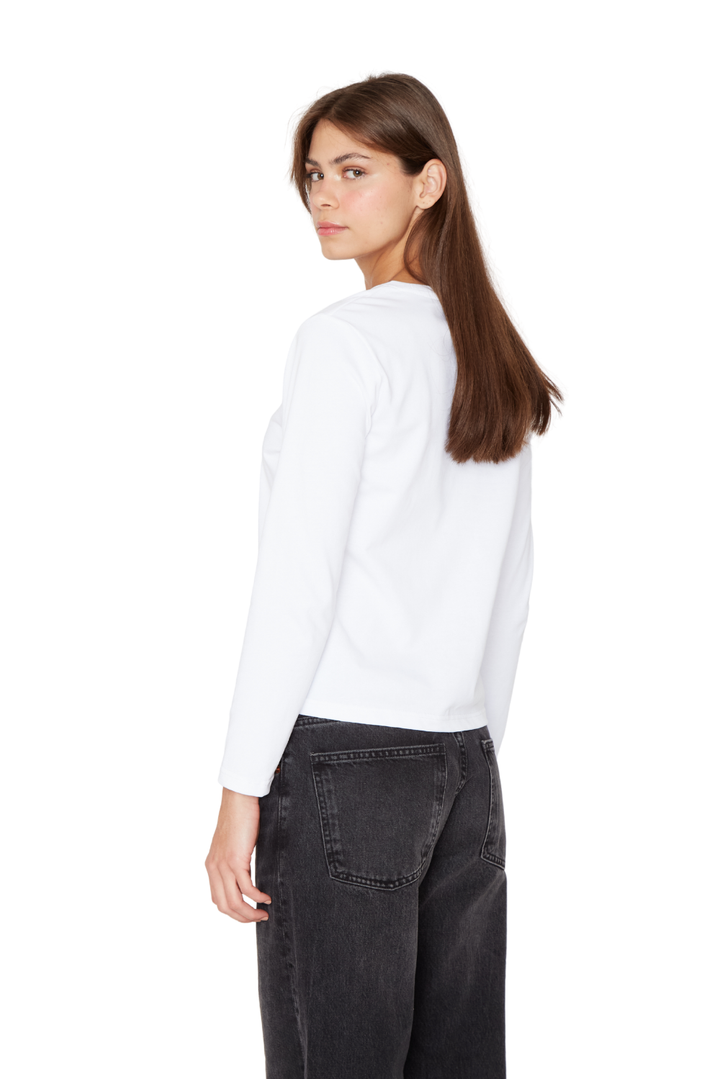Polera Jacinta manga larga blanca