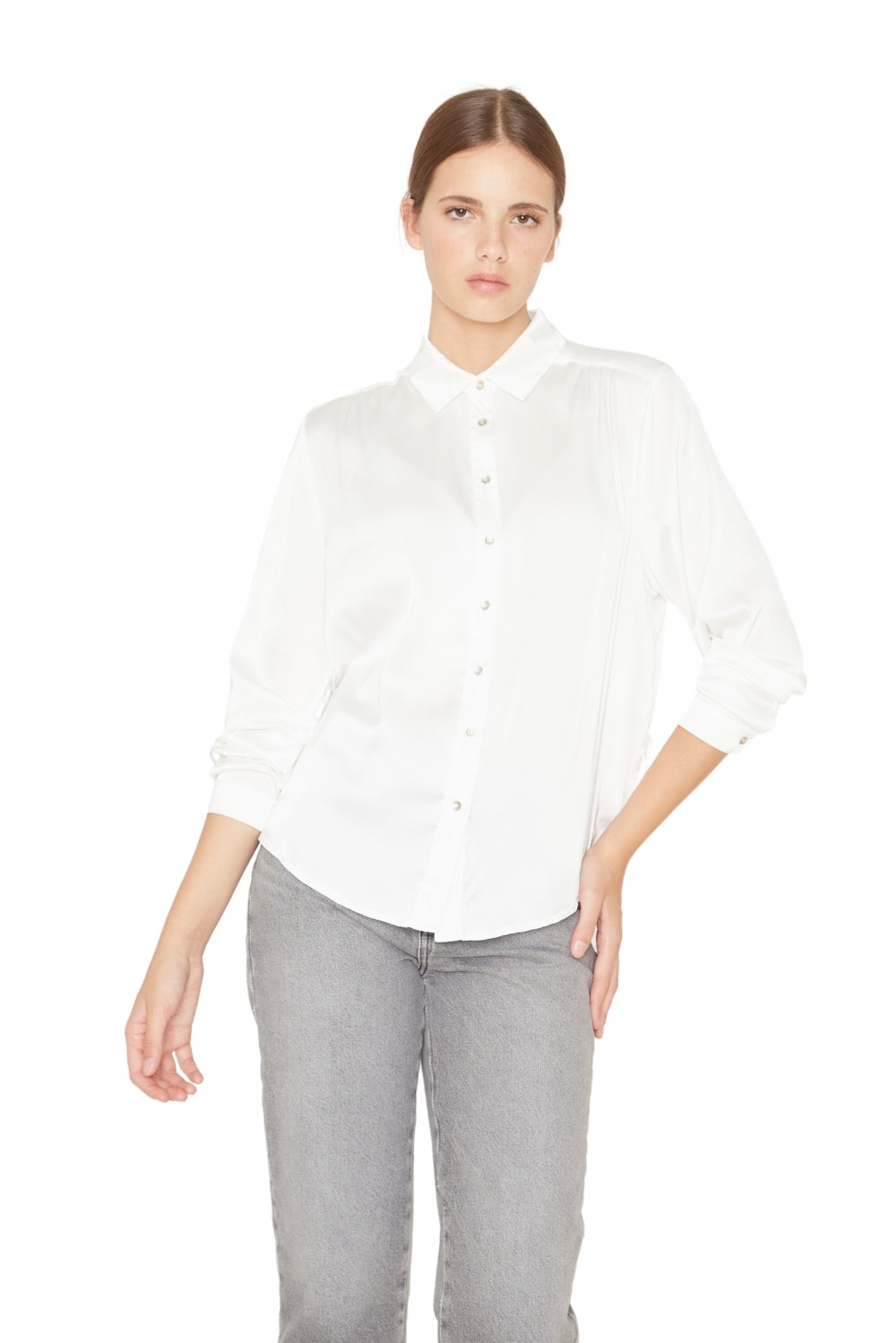 Blusa Sara satin blanca