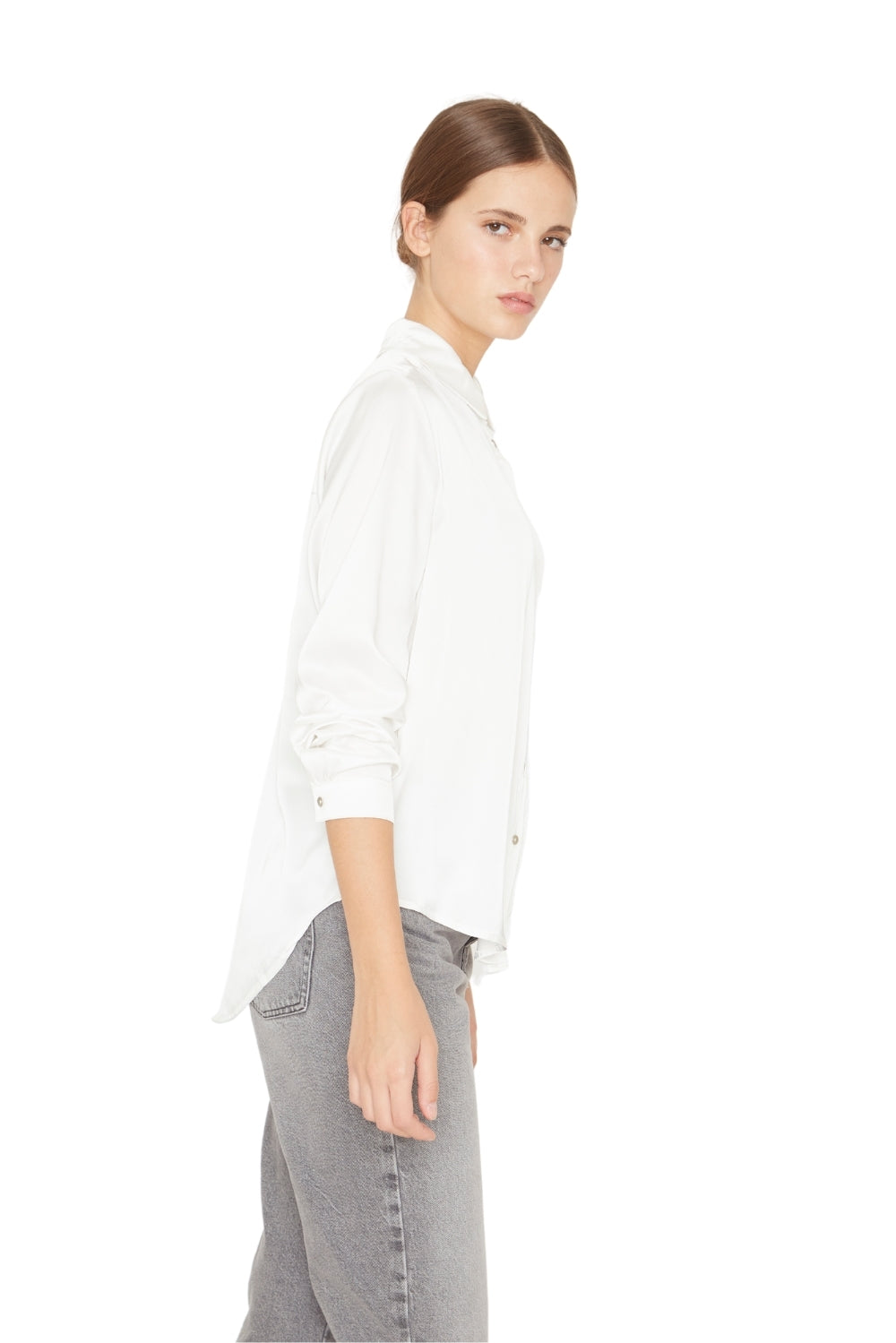 Blusa Sara satin blanca