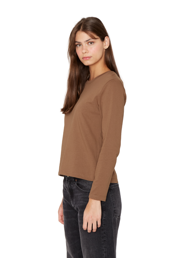 Polera Jacinta manga larga café