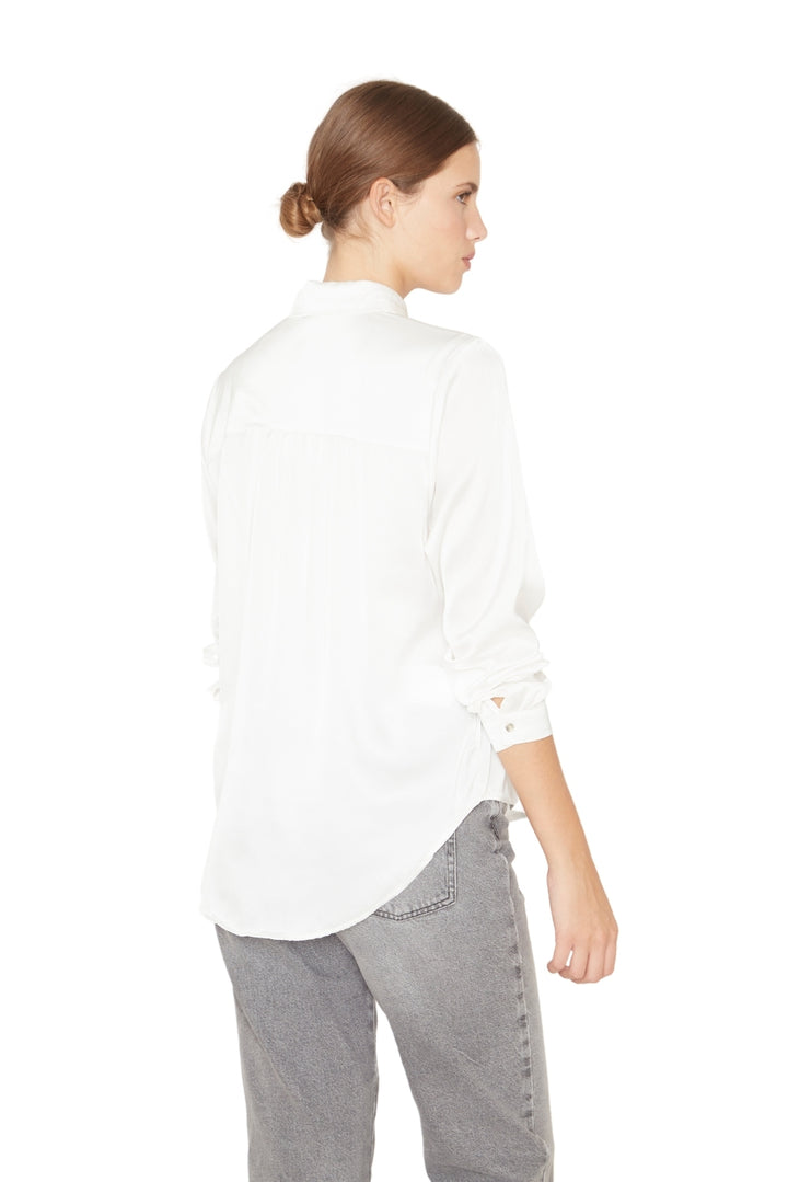 Blusa Sara satin blanca