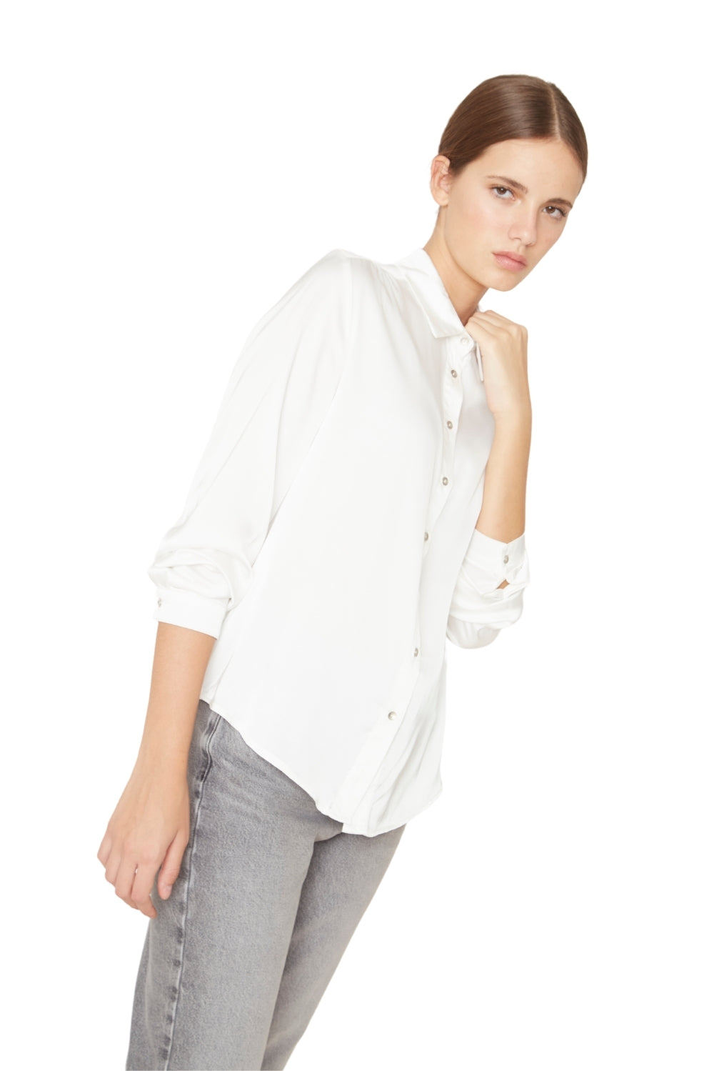 Blusa Sara satin blanca