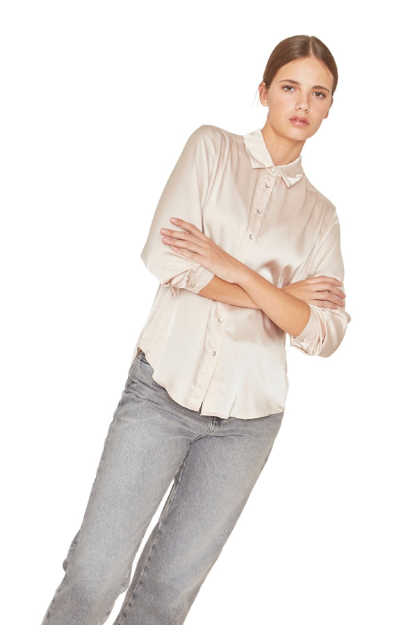 Blusa Sara satin dorada