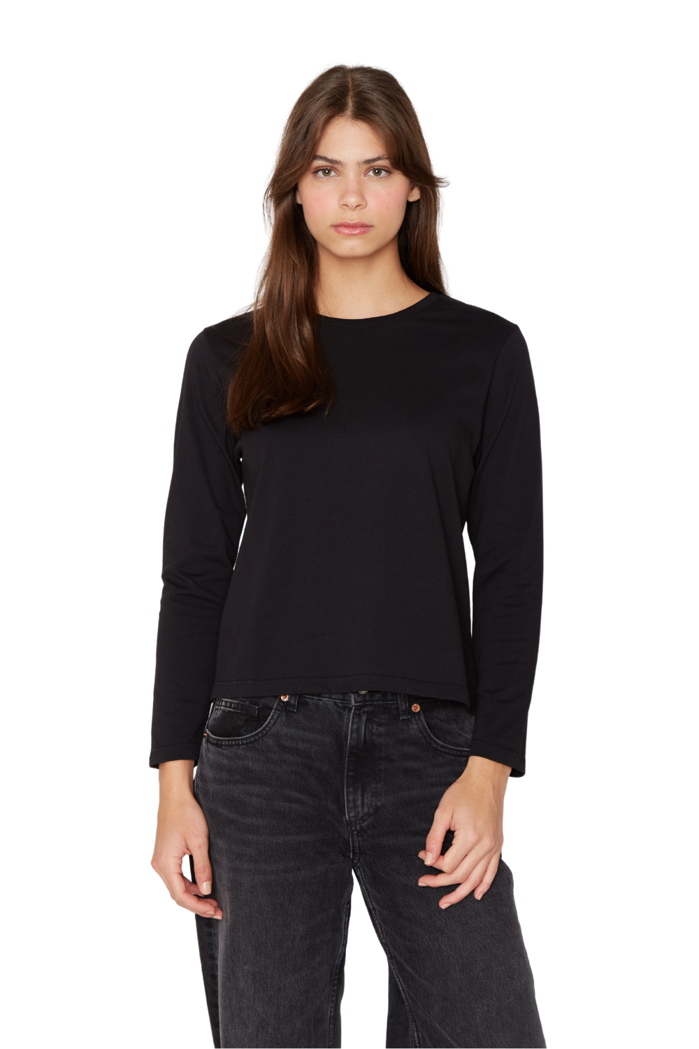 Polera Jacinta manga larga negra