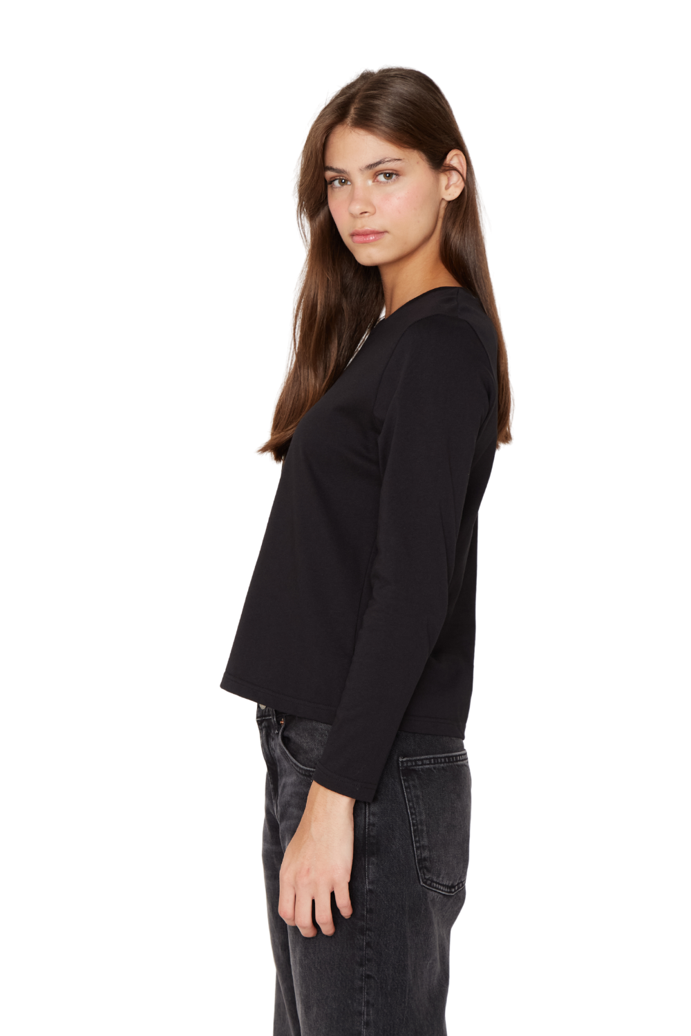 Polera Jacinta manga larga negra