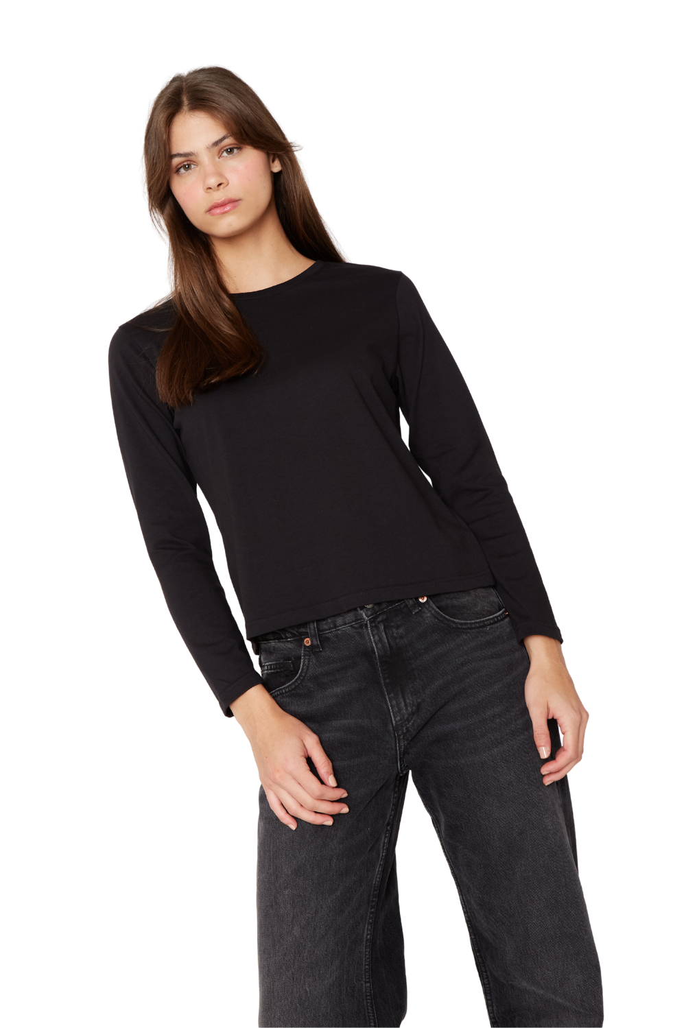 Polera Jacinta manga larga negra