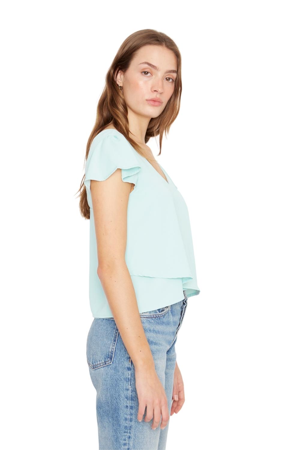 Polera Sara manga corta III celeste