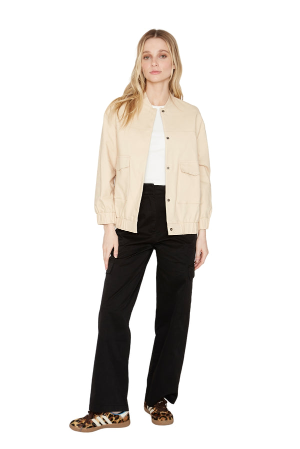 Chaqueta Bomber manga larga crudo