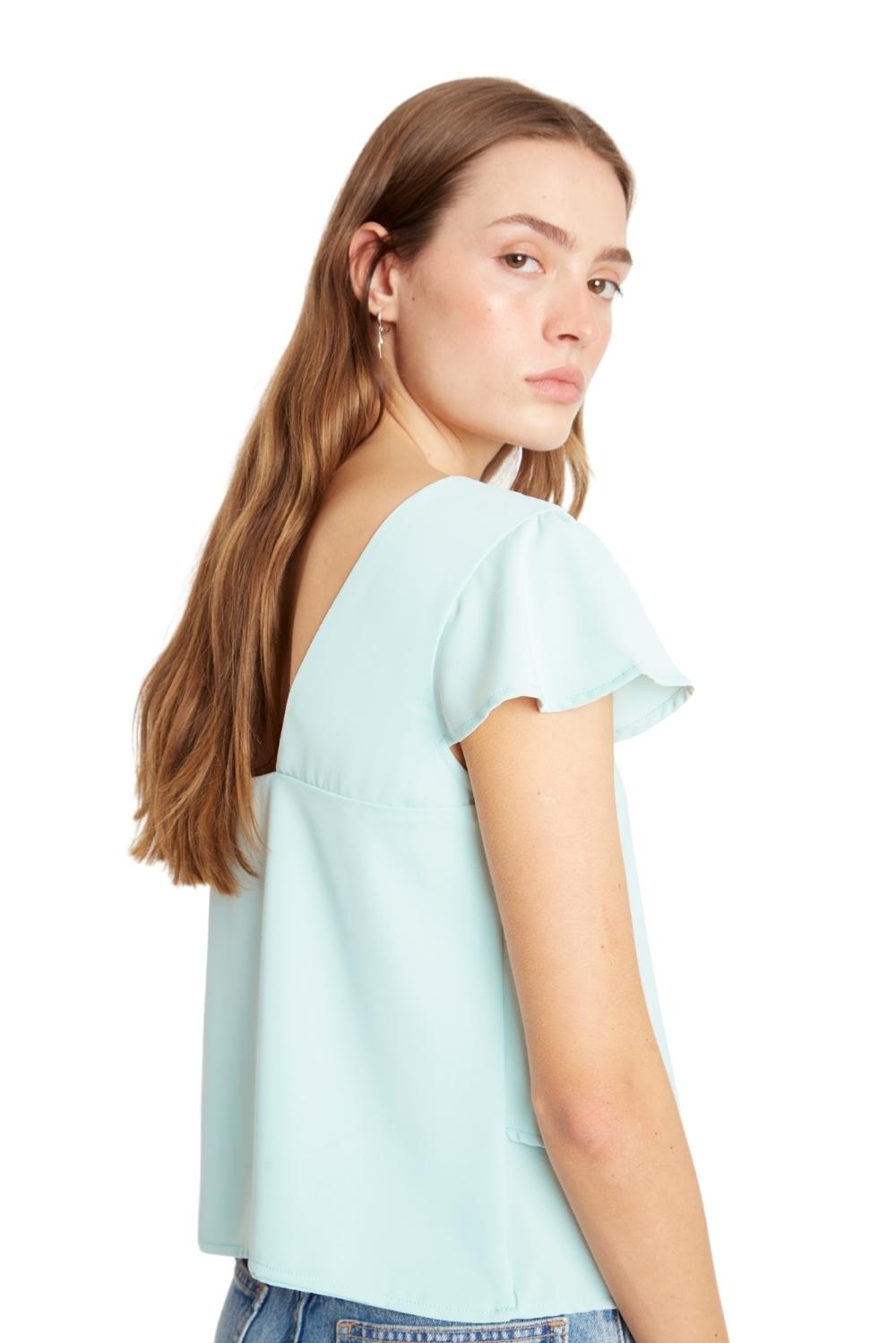 Polera Sara manga corta III celeste