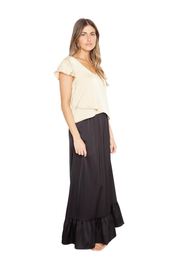 Falda Ana satin negra