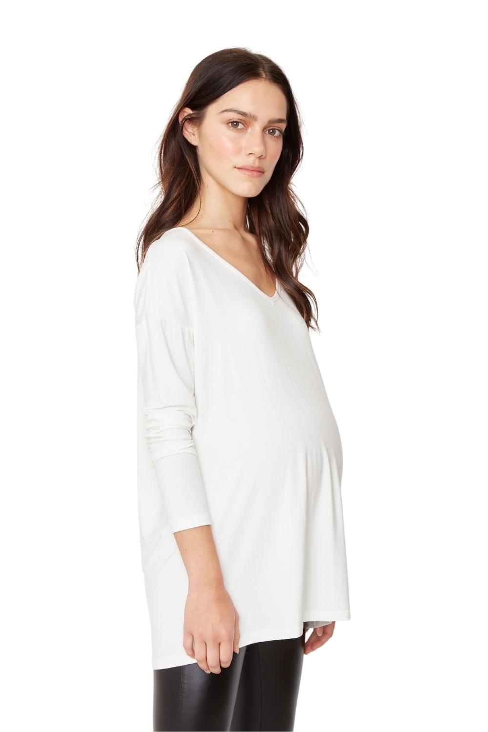 Polera Alana en v blanca