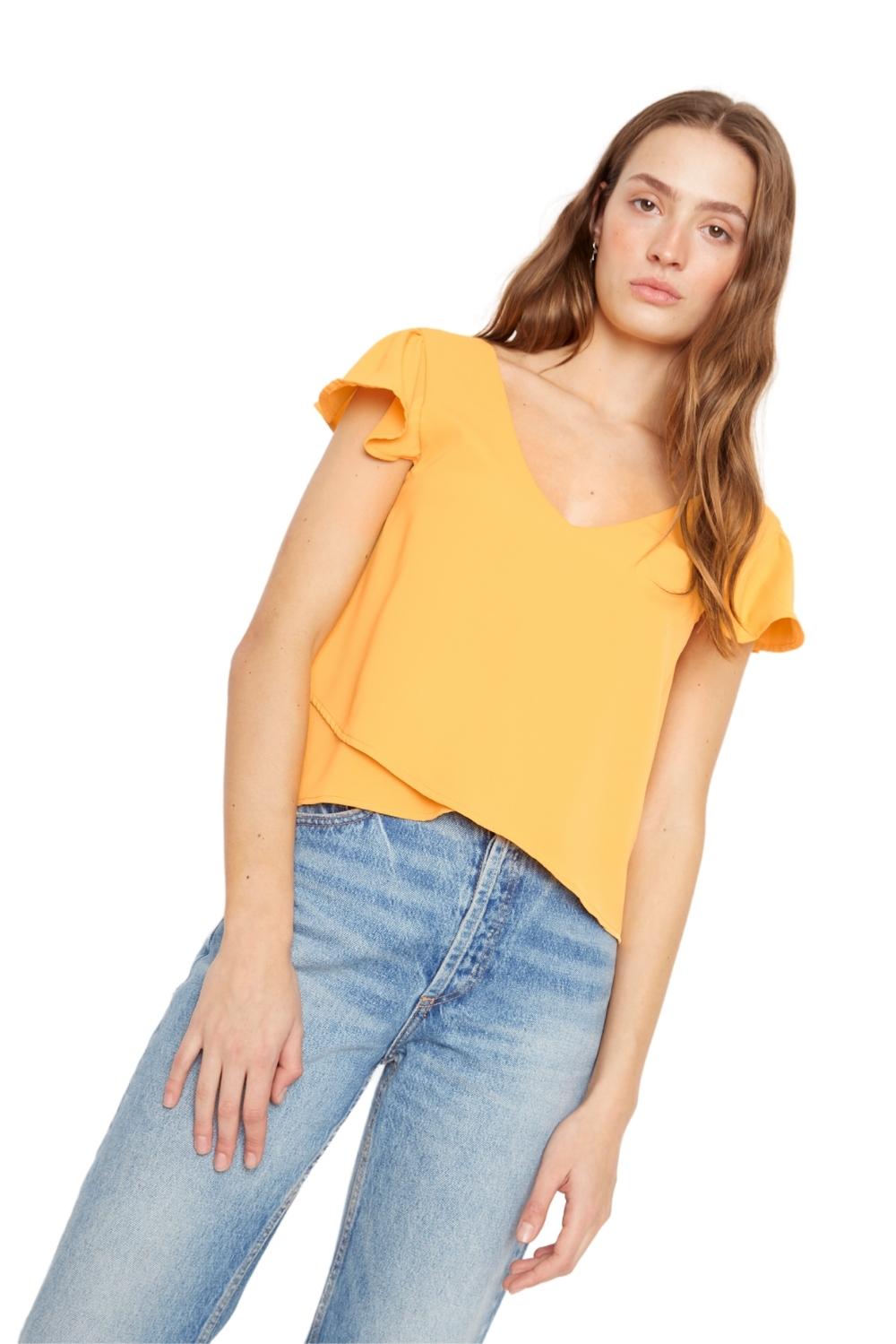 Polera Sara manga corta III amarilla