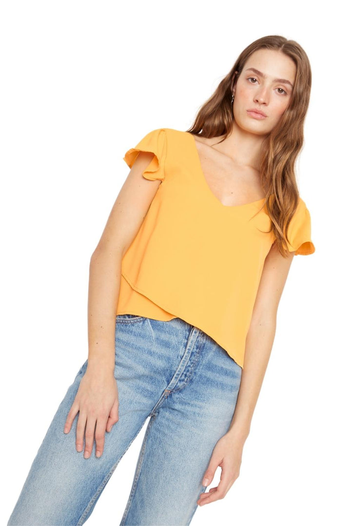 Polera Sara manga corta III amarilla