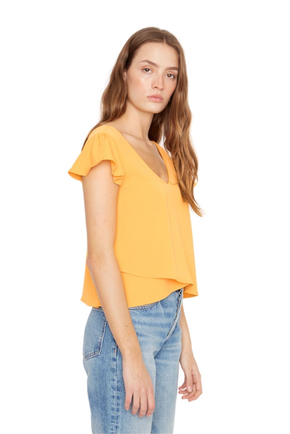Polera Sara manga corta III amarilla