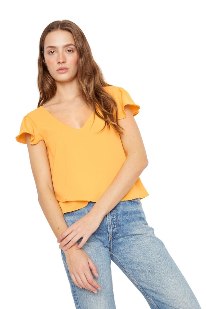 Polera Sara manga corta III amarilla