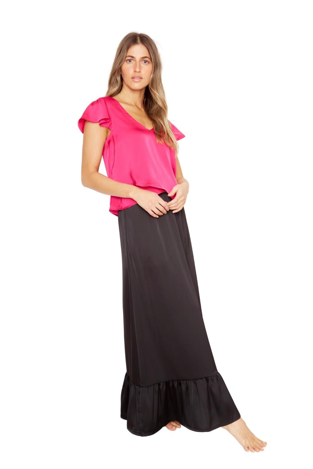 Falda Ana satin negra