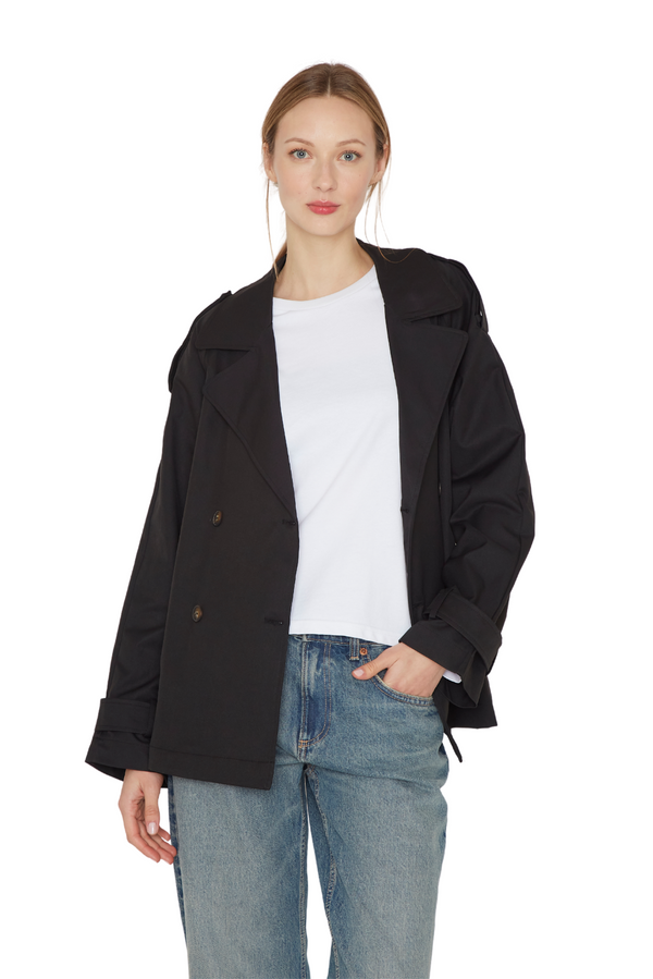 Trench Coat Stone negro
