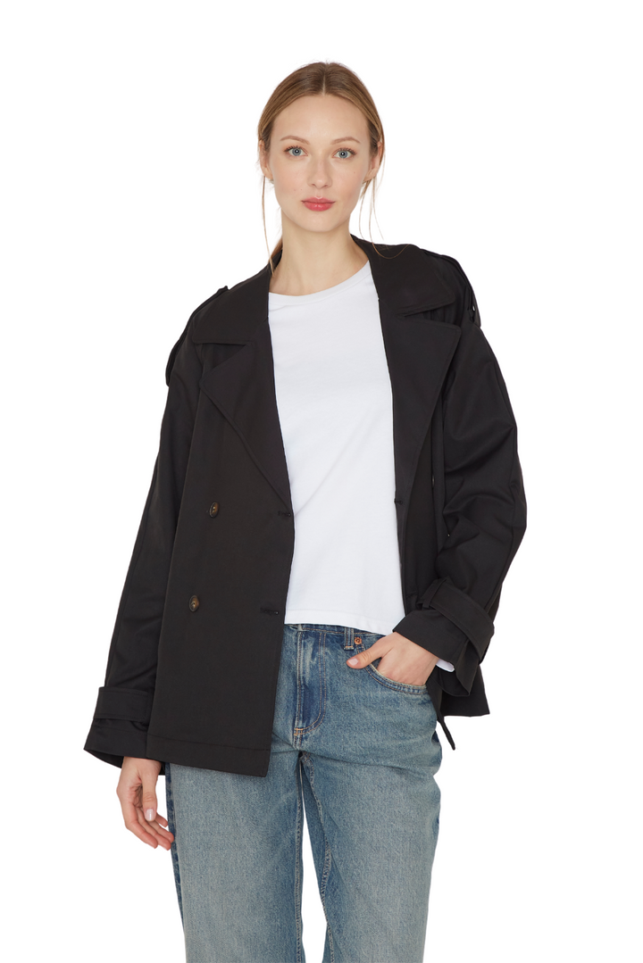 Trench Coat Stone negro